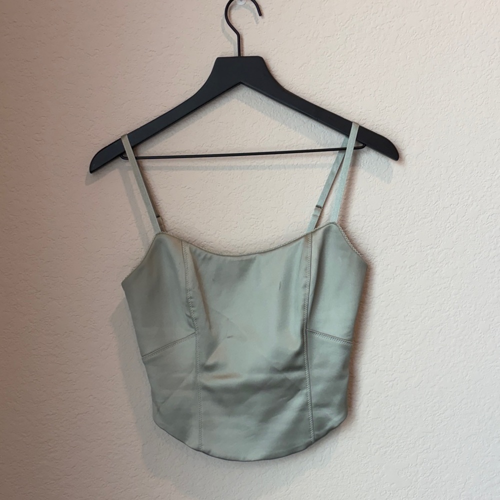 Aritzia Satin Corset Crop - S